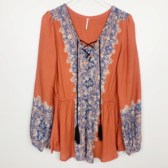 Free People Tops - Free People | Wildest Moment Tunic Floral Orange M